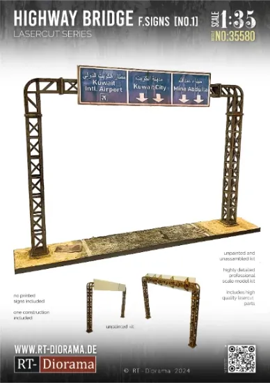 Picture of 1/35 Highway bridge for signs No.1 - RT Diorama 35580