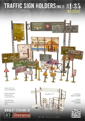 Picture of 1/35 Traffic sign holder No.1 - RT Diorama 35582