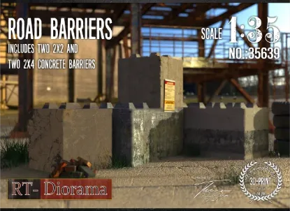 Picture of 1/35 Road Barriers (2x2 & 2x4) - RT Diorama 35639