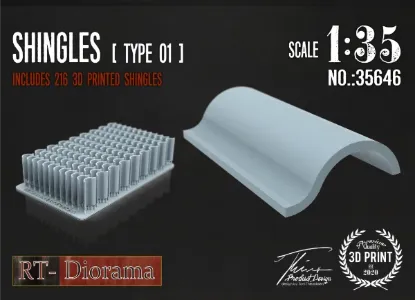 Picture of 1/35 Shingles [Type 1] 216 pieces - RT Diorama 35646