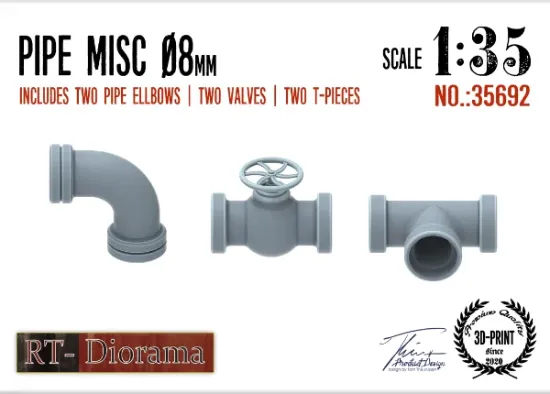 Picture of 1/35 Pipe Misc. 8mm - RT Diorama 35692