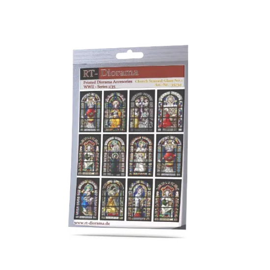 Picture of 1/35 Printed Accesories: Romanic church stained glass windows No.1 - RT Diorama 35734