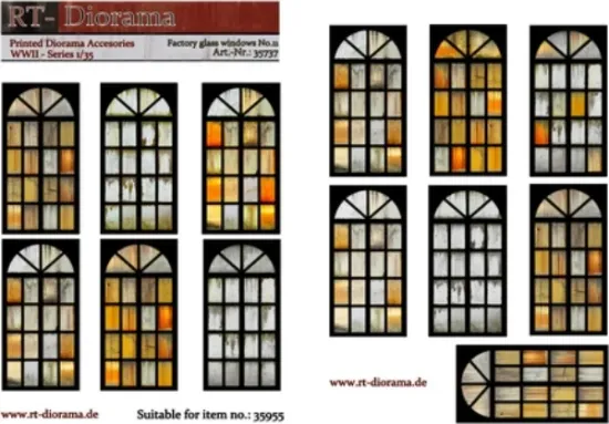 Picture of 1/35 Printed Accesories: Factory glass windows Nr.11 - RT Diorama 35737