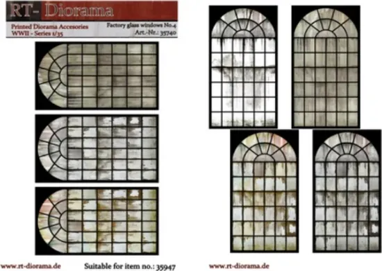 Picture of 1/35 Printed Accesories: Factory glass windows Nr.4 - RT Diorama 35740