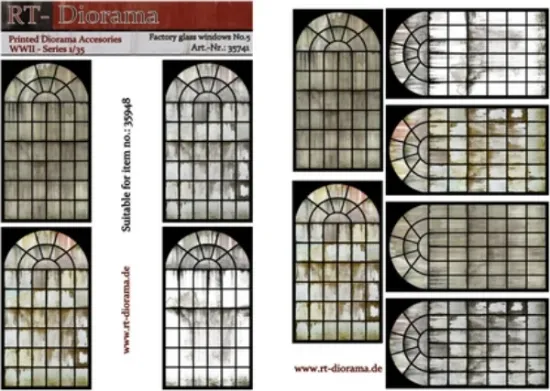 Picture of 1/35 Printed Accesories: Factory glass windows Nr.5 - RT Diorama 35741