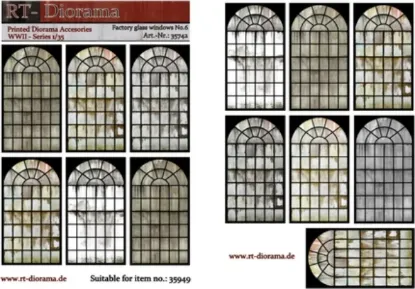 Picture of 1/35 Printed Accesories: Factory glass windows Nr.6 - RT Diorama 35742
