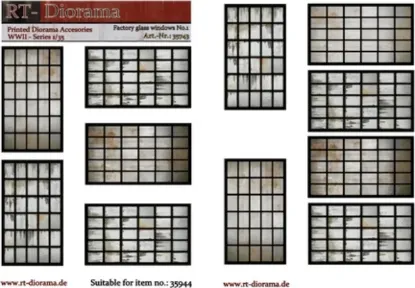 Picture of 1/35 Printed Accesories: Factory glass windows Nr.1 - RT Diorama 35743
