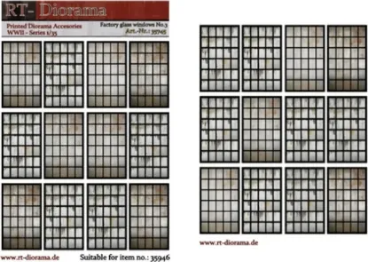 Picture of 1/35 Printed Accesories: Factory glass windows Nr.3 - RT Diorama 35745