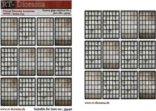 Picture of 1/35 Printed Accesories: Factory glass windows Nr.3 - RT Diorama 35745