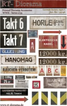 Picture of 1/35 Printed Accesories: German Factory Signs No.1 - RT Diorama 35746