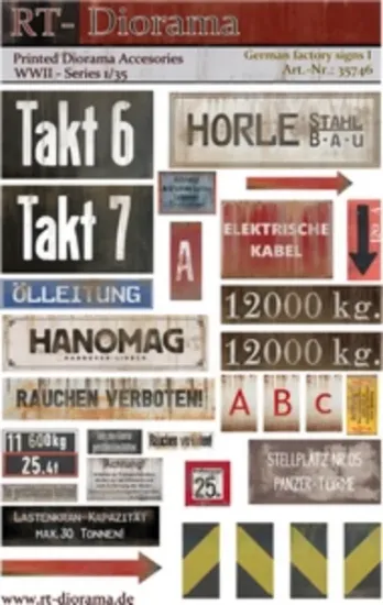 Picture of 1/35 Printed Accesories: German Factory Signs No.1 - RT Diorama 35746