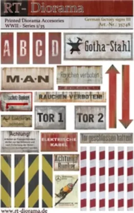 Picture of 1/35 Printed Accesories: German Factory Signs No.3 - RT Diorama 35748