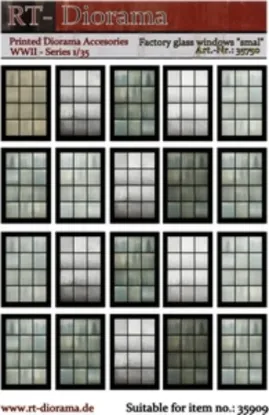 Picture of 1/35 Printed Accesories: Factory glass windows "small" - RT Diorama 35750