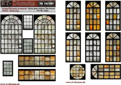 Picture of 1/35 Printed Accesories: Factory glass windows "The Factory" - RT Diorama 35754