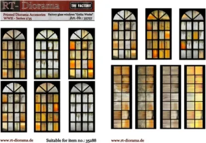 Picture of 1/35 Printed Accesories: Factory glass windows "Gotha Werke" - RT Diorama 35757