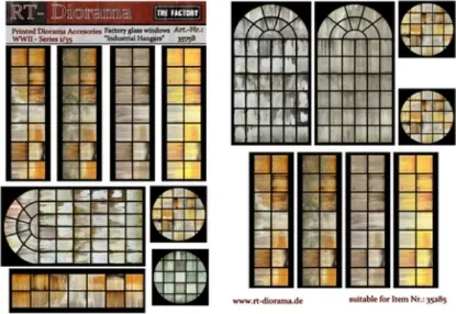 Picture of 1/35 Printed Accesories: Factory glass windows "Industrial Hangars" - RT Diorama 35758