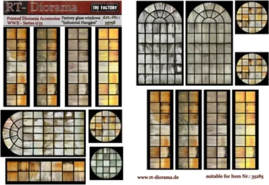 Picture of 1/35 Printed Accesories: Factory glass windows "Industrial Hangars" - RT Diorama 35758