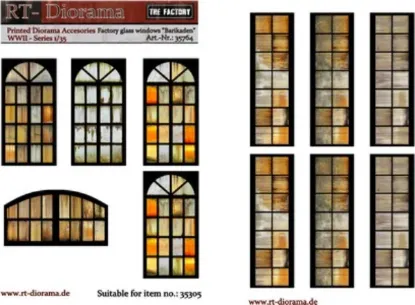 Picture of 1/35 Printed Accesories: Factory glass windows "Barikaden" - RT Diorama 35764