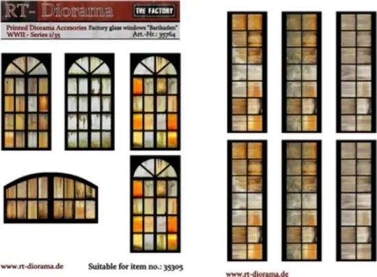 Picture of 1/35 Printed Accesories: Factory glass windows "Barikaden" - RT Diorama 35764