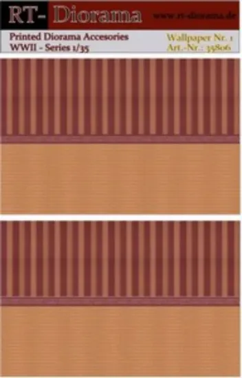 Picture of 1/35 Printed Accesories: Wallpaper Nr.1 Red Stripe Pattern - RT Diorama 35806