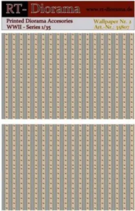 Picture of 1/35 Printed Accesories: Wallpaper Nr.2 Blue Stripe Pattern - RT Diorama 35807