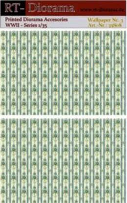 Picture of 1/35 Printed Accesories: Wallpaper Nr.3 Blue Floral Pattern - RT Diorama 35808