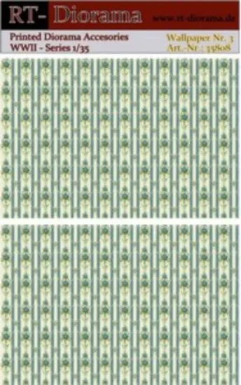 Picture of 1/35 Printed Accesories: Wallpaper Nr.3 Blue Floral Pattern - RT Diorama 35808