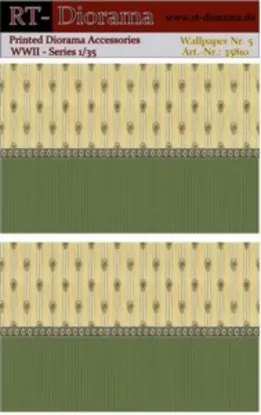 Picture of 1/35 Printed Accesories: Wallpaper Nr.5 Green Stripe Pattern - RT Diorama 35810