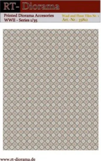 Picture of 1/35 Printed Accesories: Wall and Floor Tiles Nr.1 Quatrefoil Rosette Pattern - RT Diorama 35812