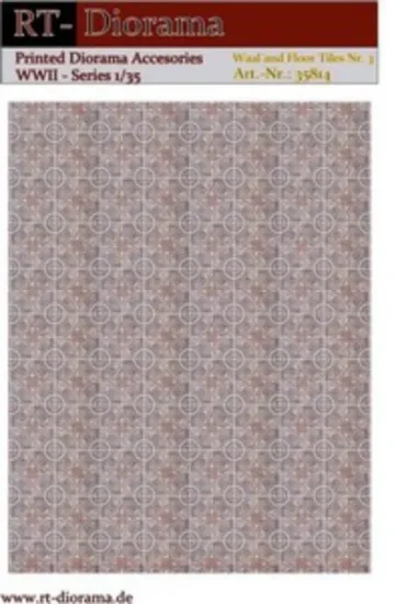 Picture of 1/35 Printed Accesories: Wall and Floor Tiles Nr.3 Circular Medallion Mosaic Pa. - RT Diorama 35814