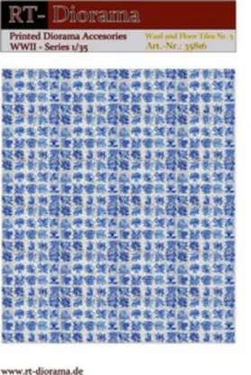Picture of 1/35 Printed Accesories: Wall and Floor Tiles Nr.5 Blue-White Azulejo Patchwork Pa. - RT Diorama 35816