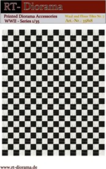 Picture of 1/35 Printed Accesories: Wall and Floor Tiles Nr.7 Classic Chequered Floor Pattern - RT Diorama 35818