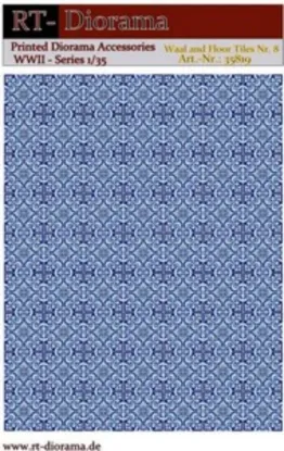 Picture of 1/35 Printed Accesories: Wall and Floor Tiles Nr.8 Large Blue-White Azulejo Pattern - RT Diorama 35819