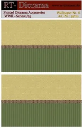Picture of 1/35 Printed Accesories: Wallpaper Nr.8 Mixed Yellow-Green Pattern - RT Diorama 35822