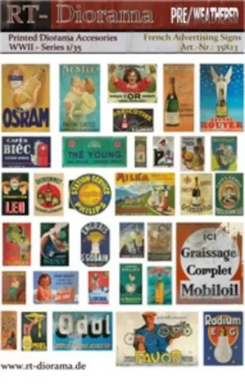 Picture of 1/35 Printed Accesories: French Advertising Signs - RT Diorama 35823