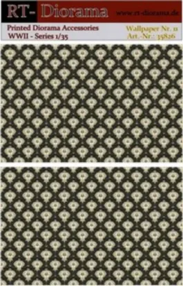 Picture of 1/35 Printed Accesories: Wallpaper Nr.11 Black Royal Pattern - RT Diorama 35826