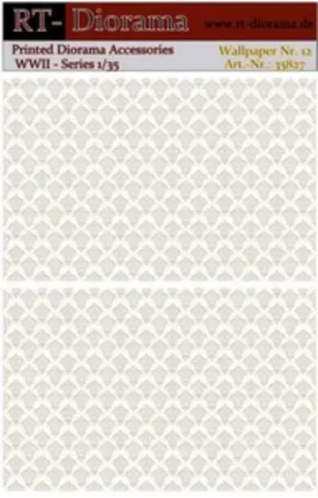 Picture of 1/35 Printed Accesories: Wallpaper Nr.12 White Floral Pattern - RT Diorama 35827