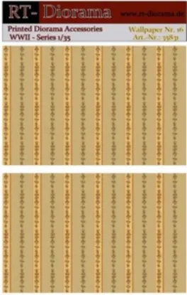 Picture of 1/35 Printed Accesories: Wallpaper Nr.16 Green Floral Stripe Pattern - RT Diorama 35831