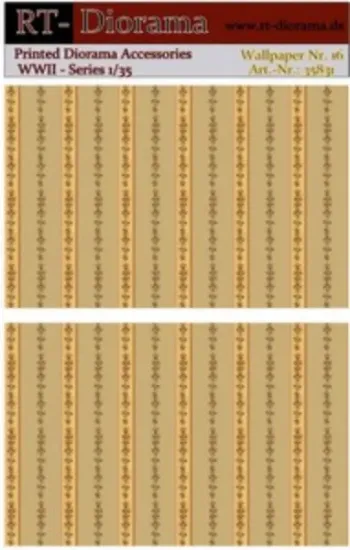 Picture of 1/35 Printed Accesories: Wallpaper Nr.16 Green Floral Stripe Pattern - RT Diorama 35831