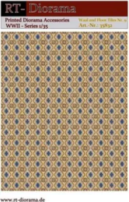 Picture of 1/35 Printed Accesories: Wall and Floor Tiles Nr.9 Blue Clover Pattern - RT Diorama 35832