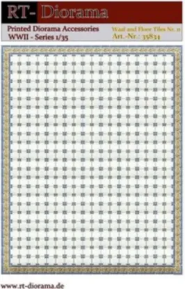 Picture of 1/35 Printed Accesories: Wall and Floor Tiles Nr.11 Bordered Portuguese Tile Pattern - RT Diorama 35834