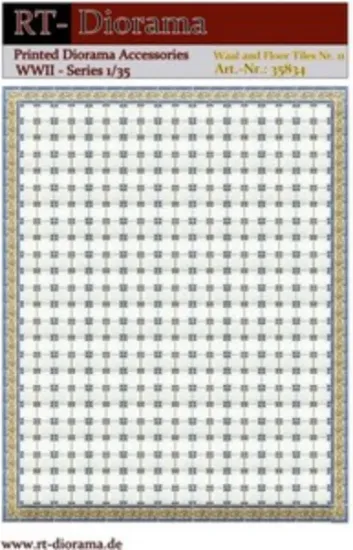 Picture of 1/35 Printed Accesories: Wall and Floor Tiles Nr.11 Bordered Portuguese Tile Pattern - RT Diorama 35834