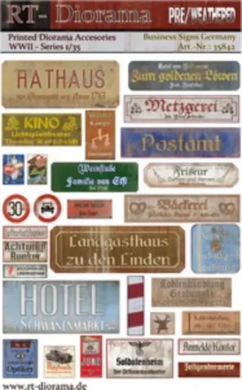 Picture of 1/35 Printed Accesories: Business-Signs Germany - RT Diorama 35842