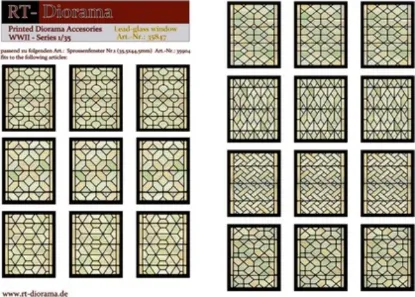 Picture of 1/35 Printed Accesories: Lead-Glass Windows (green) - RT Diorama 35847