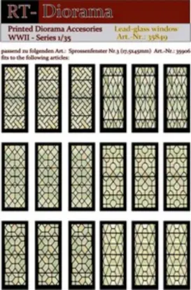 Picture of 1/35 Printed Accesories: Lead-Glass Windows (green) - RT Diorama 35849