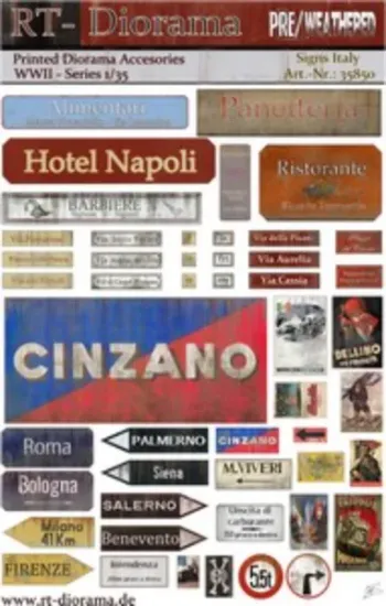 Picture of 1/35 Printed Accesories: Signs Italy - RT Diorama 35850