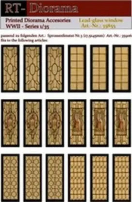 Picture of 1/35 Printed Accesories: Lead-Glass Windows (yellow) - RT Diorama 35855