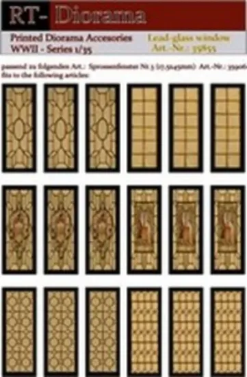 Picture of 1/35 Printed Accesories: Lead-Glass Windows (yellow) - RT Diorama 35855