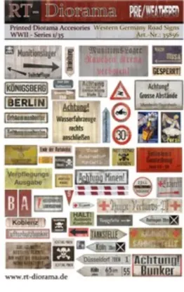 Picture of 1/35 Printed Accesories: Road Sign western germany - RT Diorama 35856