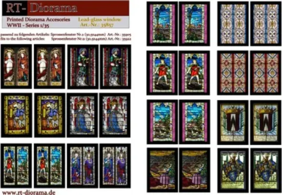 Picture of 1/35 Printed Accesories: Lead-Glass Windows (pictures) - RT Diorama 35857